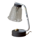 Petite lampe de chevet vintage en verre moulé, métal chromé et acier - 1950