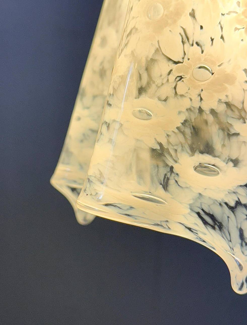 Paolo Venini. Mid-century ceiling lamp 'Fazzoletto', Murano glass, La Murrina, Italy, 1970s.