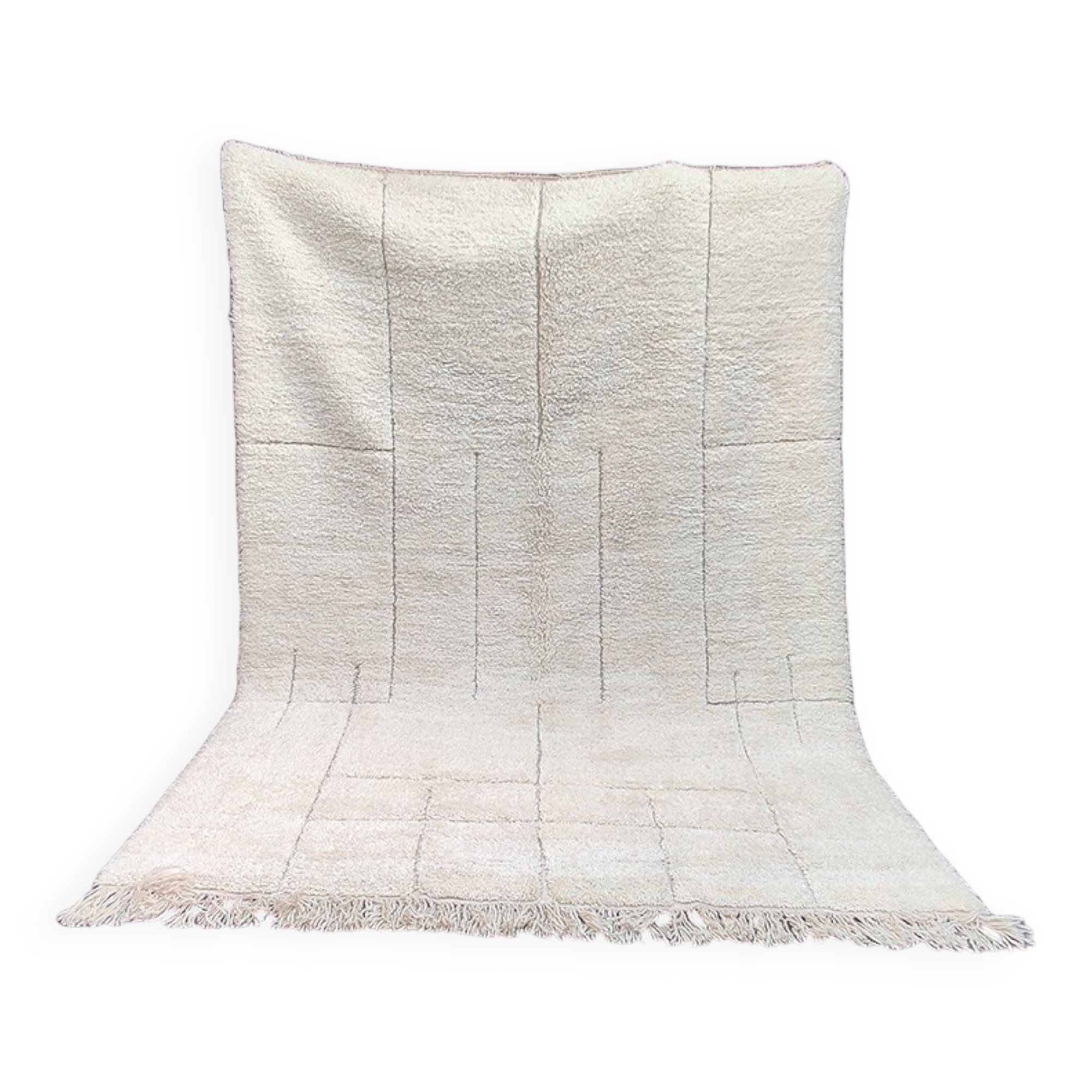 Tapis berbère graphique blanc