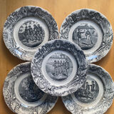 Choisy le roi - 5 assiettes vie militaire