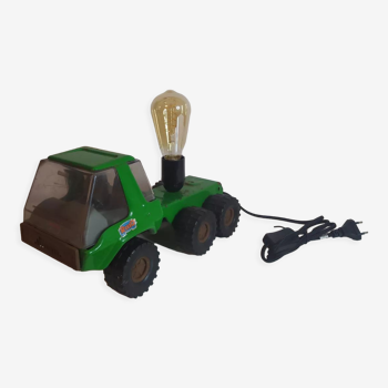 Vintage green metal truck toy lamp