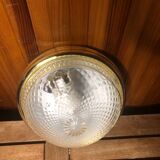 Old molded glass ceiling light + vintage gold contour