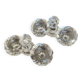 2 vintage Baccarat cut crystal salt cellars