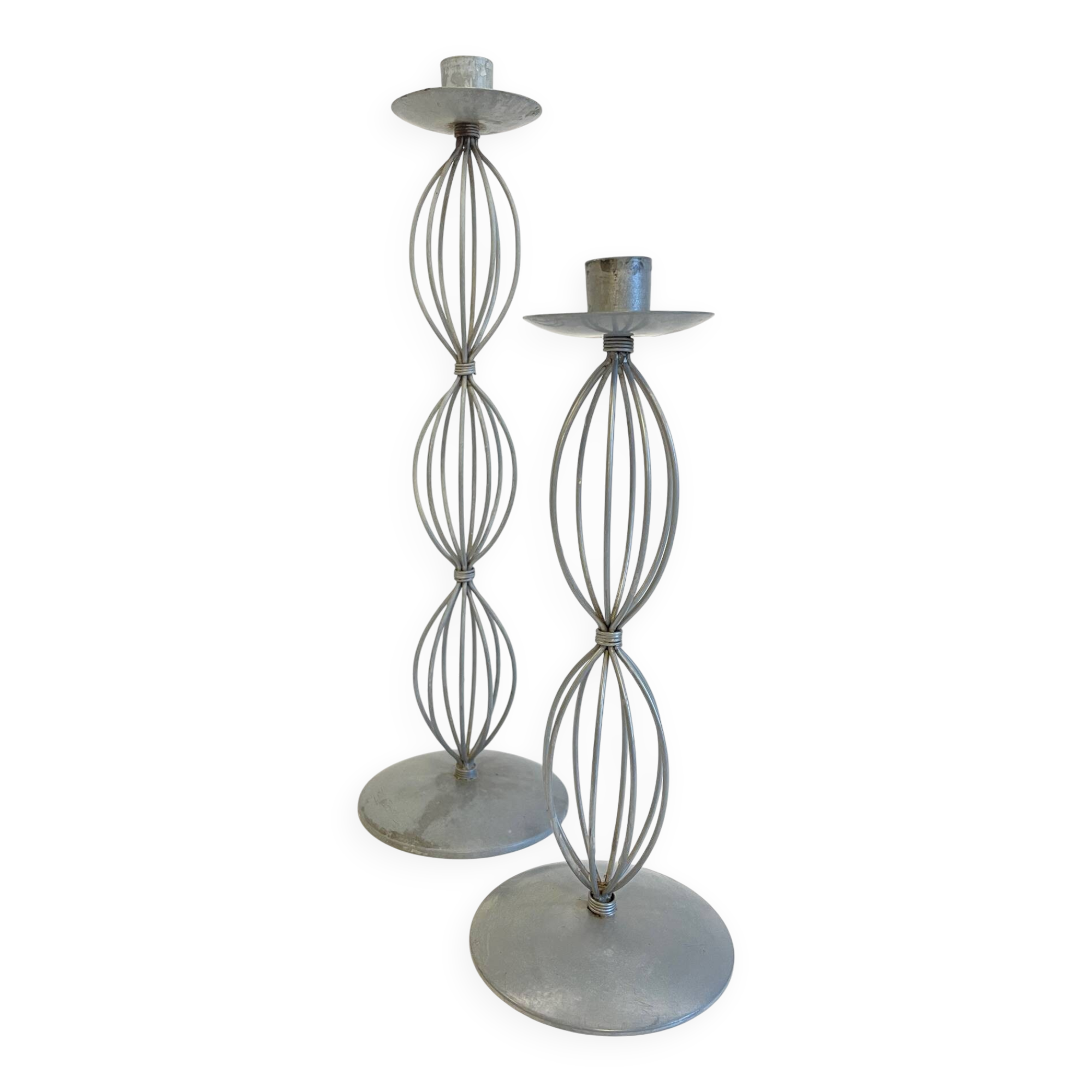 BOUGEOIRS Géométriques METAL Patiné Gris