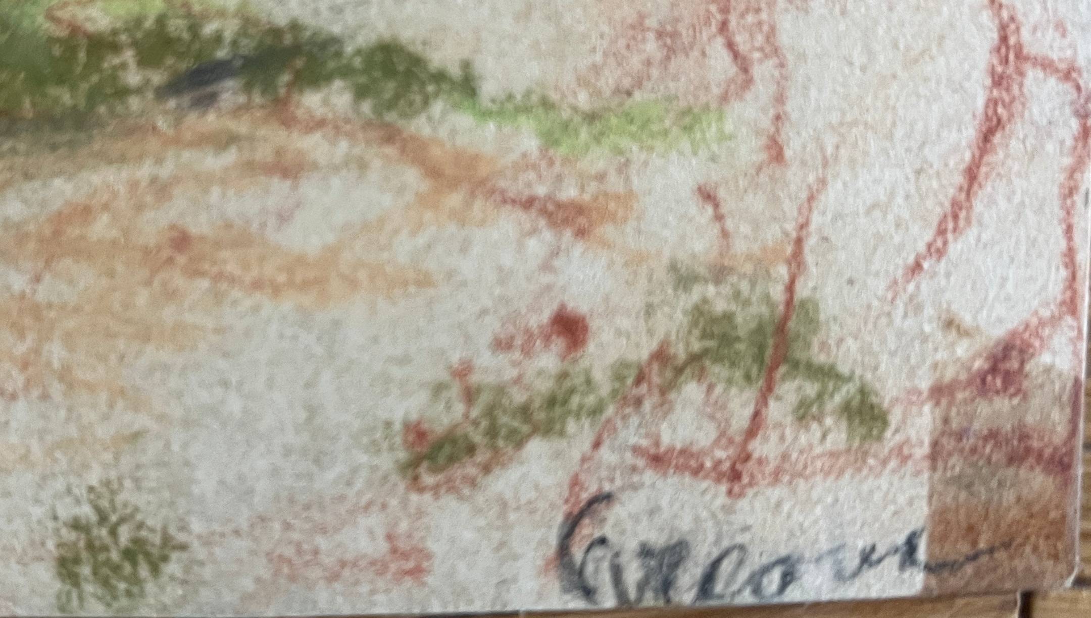 Paintings set of 5 drawings by Ed. Pannetier (1884-1965) Aix and Provence