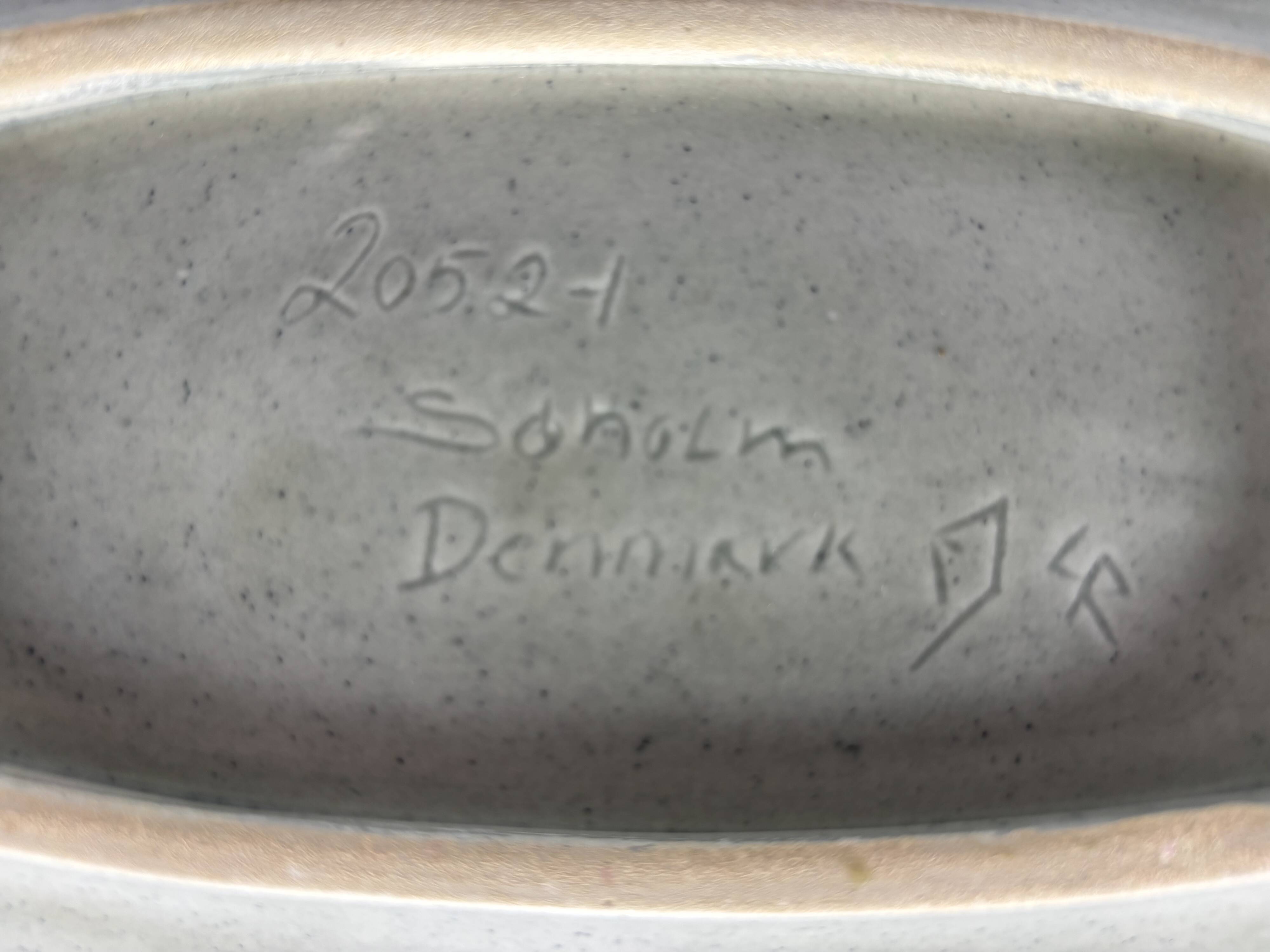 Decorative stoneware plate by Søholm designed by Einar Johansen, Denmark, 1970s.