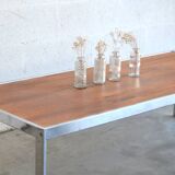 Coffee table with chrome base * 152.5 cm