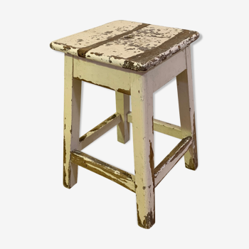 Former white patinated painter stool