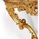 Console en bois sculpté et doré, dessus de marbre, XVIIIème siècle.