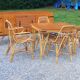 Vintage dining room attributed to Audoux and Minet in bamboo and rattan