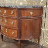 Louis XVI-style half-moon mahogany chest of drawers