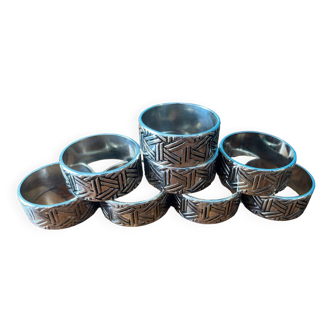 8 silver-plated napkin rings