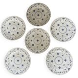 6 flat plates in English porcelain