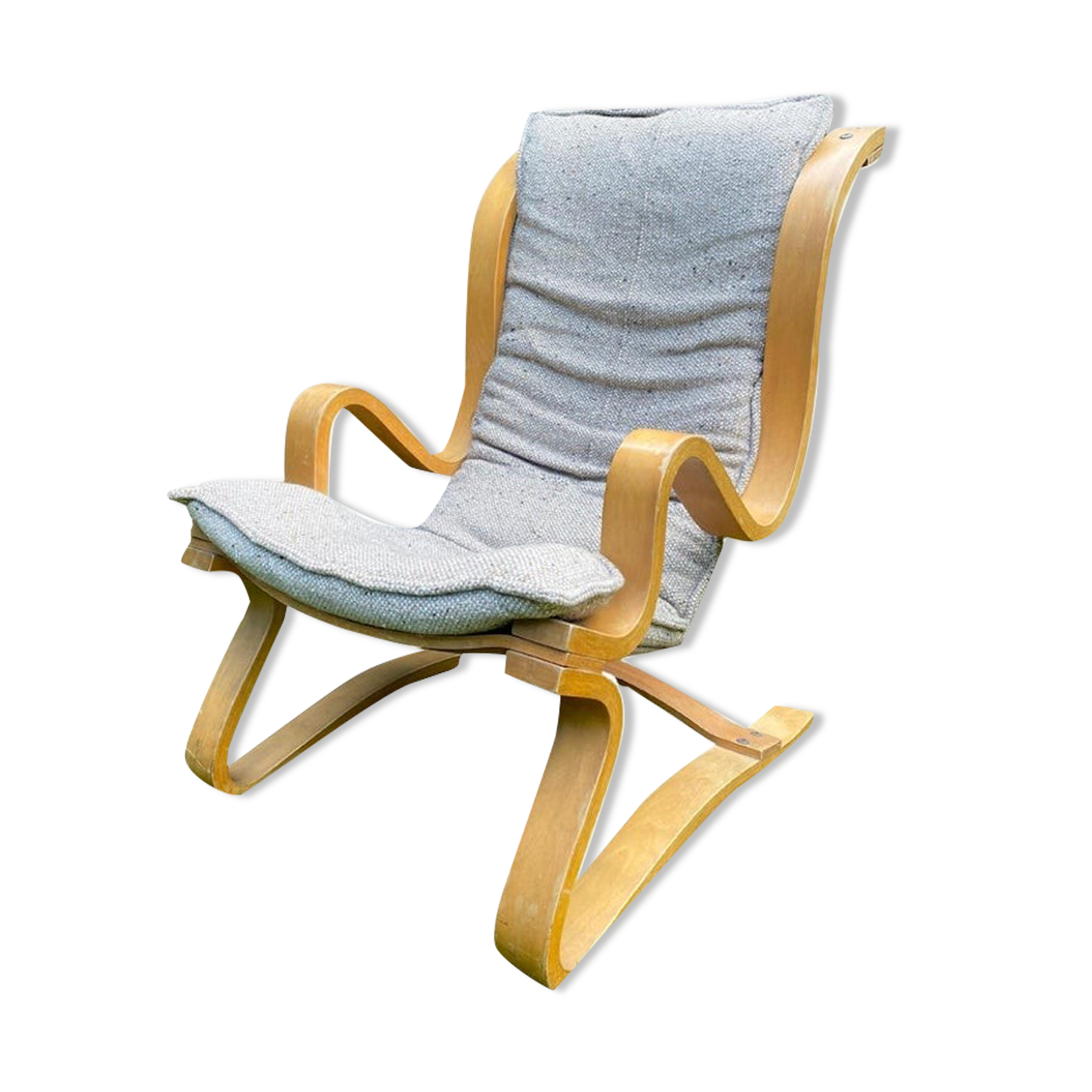 fauteuil en hêtre stratifié scandinave vers les années 1960