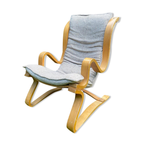 fauteuil en hêtre stratifié - vers 1960