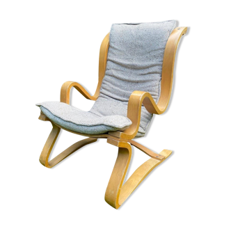 fauteuil en hêtre stratifié scandinave vers les années 1960