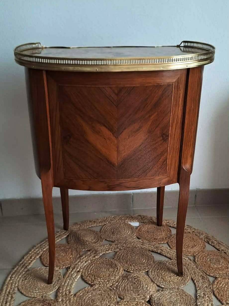 Louis XVI style marquetry bedside table
