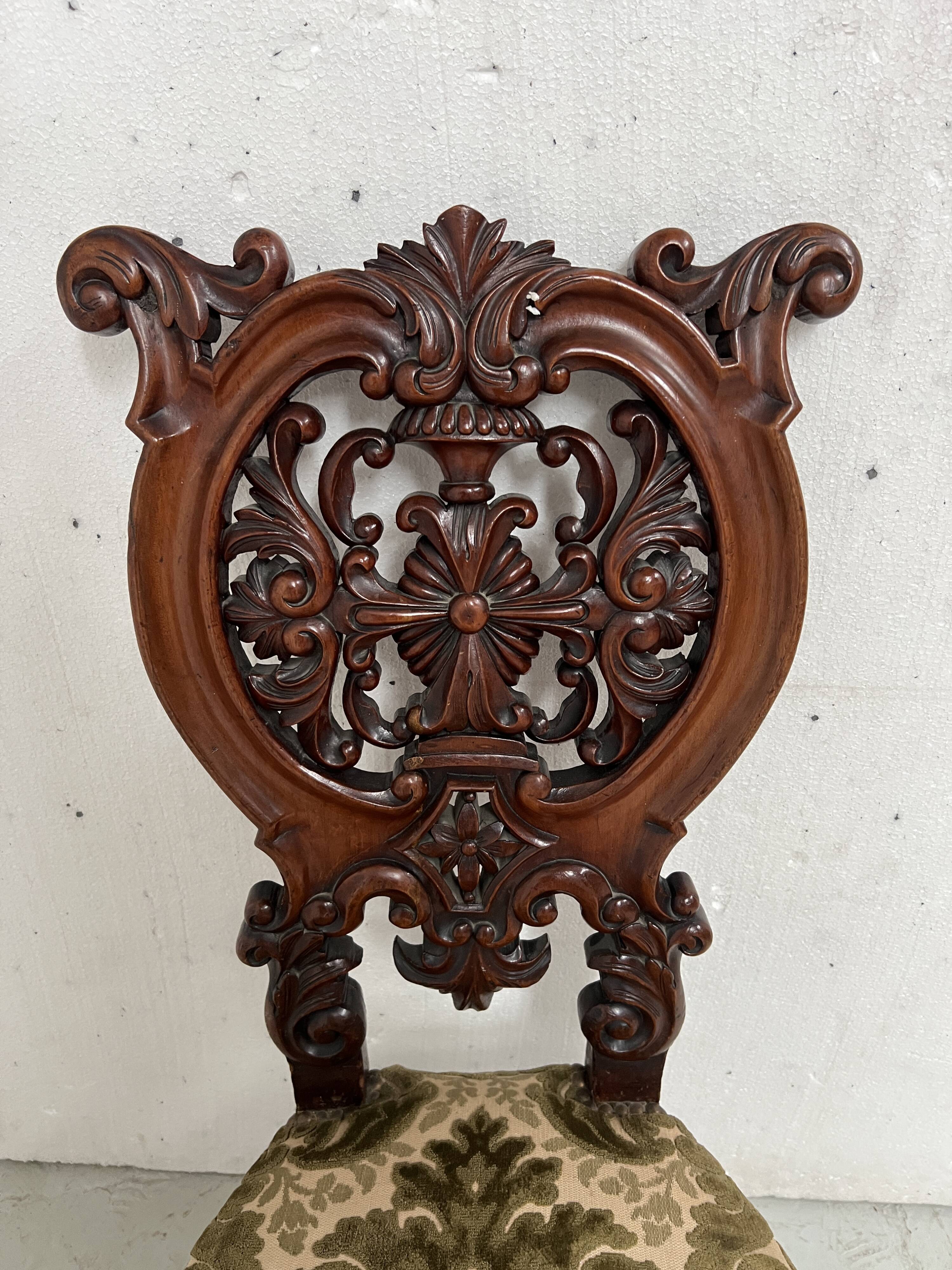Chaise Chauffeuse d'époque Napoléon III en Acajou XIX siècle