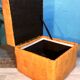 1980s leather storage stool