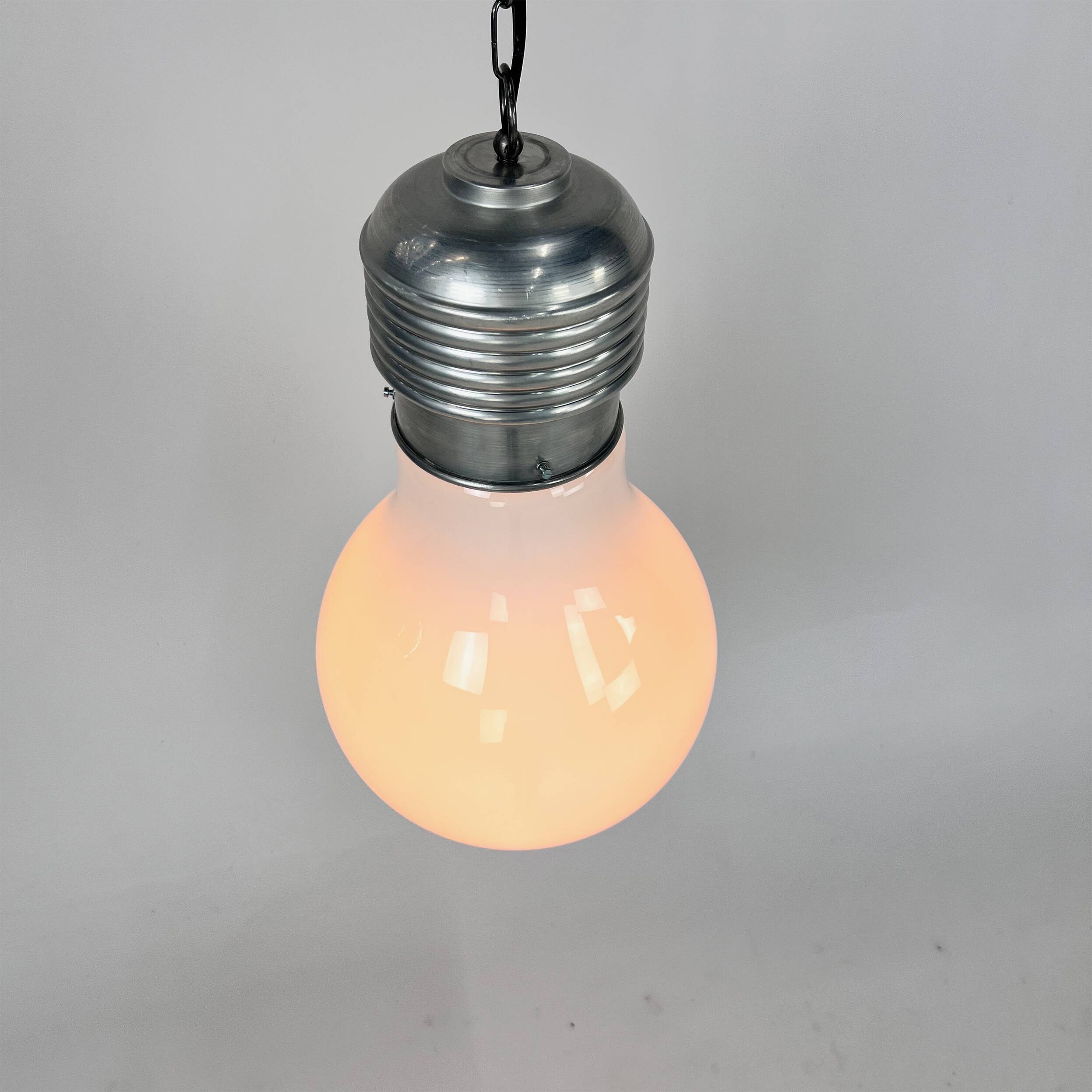 Lampe à suspension vintage ampoule surdimensionnée par nuova elleluce, 1970