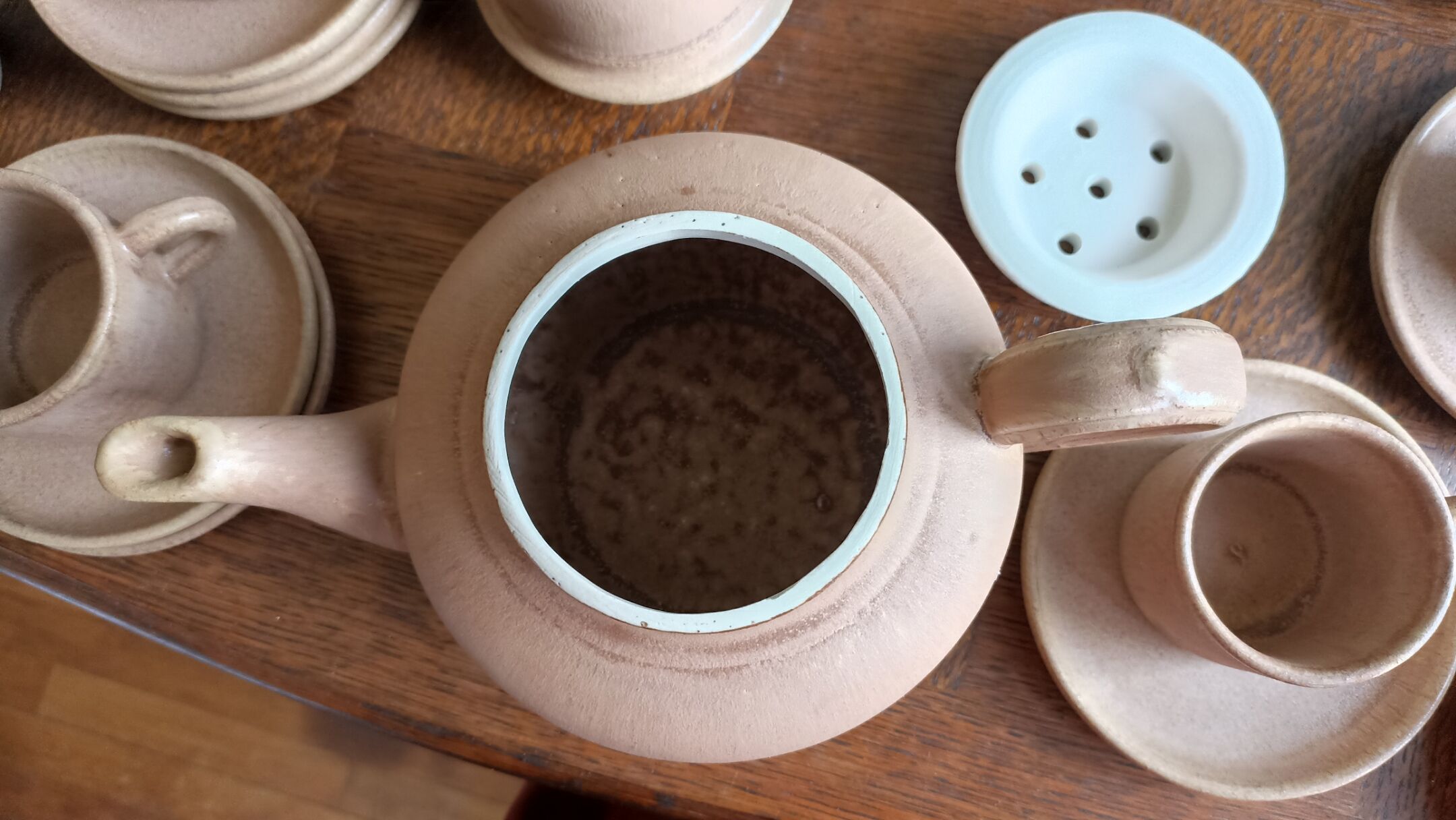 12-cup service with saucers and a pourer - Vieux grès de la Tour