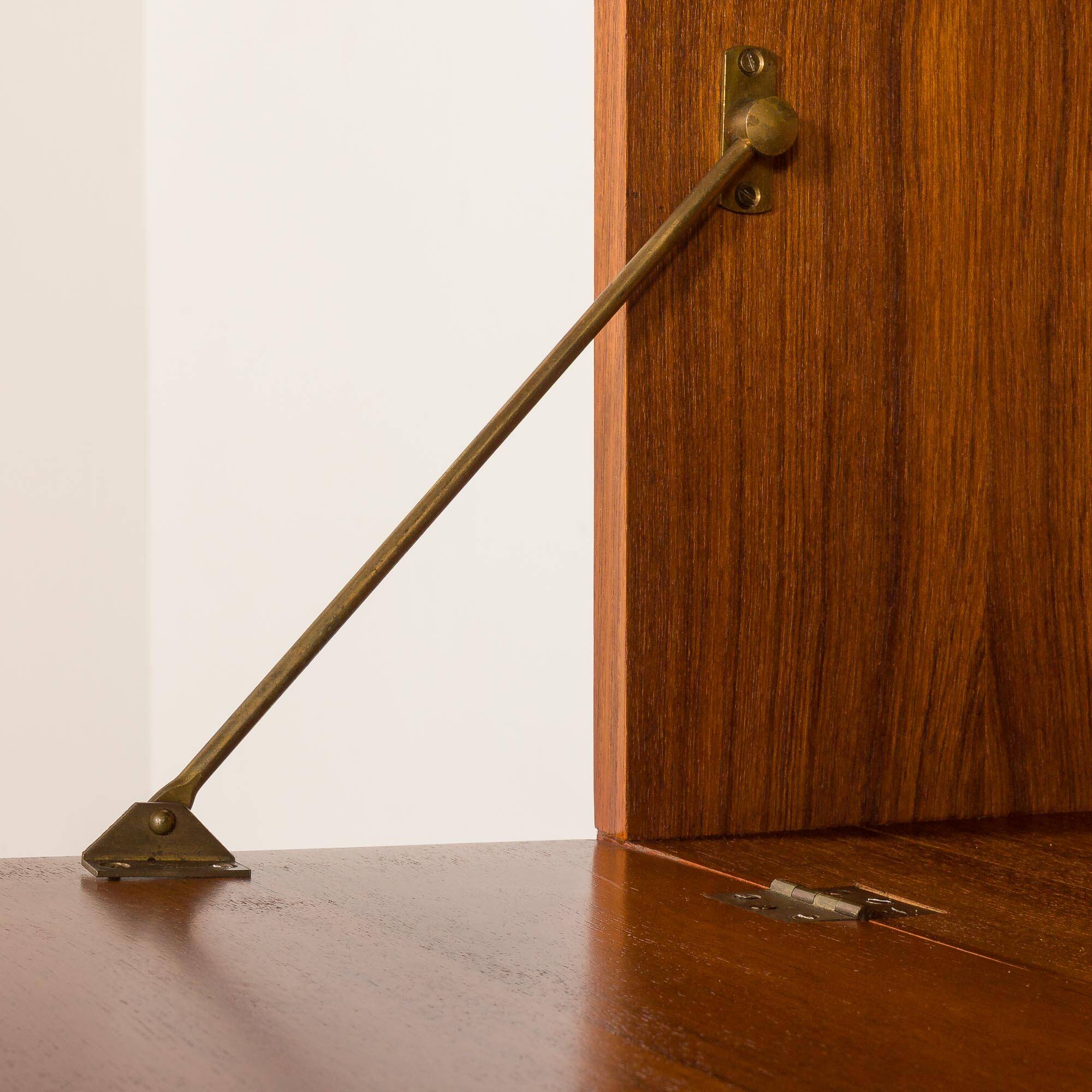 Italian vintage floor to celling wall unit with a bureau or a bar cabinet