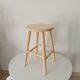 Vintage artisanal turned wooden stool from the 70s