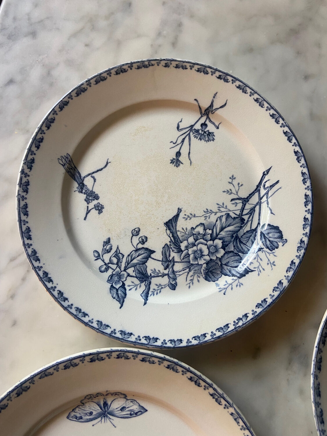 Series of 6 vintage iron earth plates