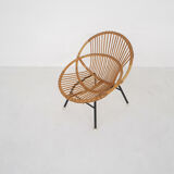 Rohe Noordwolde rattan lounge chair, The Netherlands 1950's