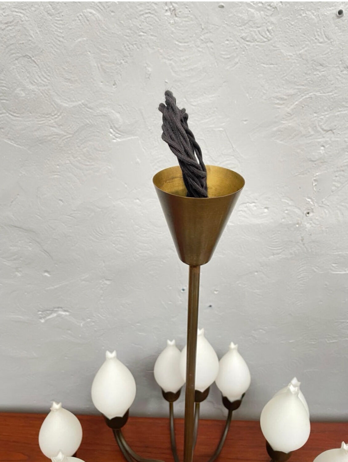 Mid-Century 18-Arm Tulip Pendant Chandelier by Fog & Mørup, Denmark