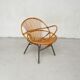 Round bamboo and rattan armchair