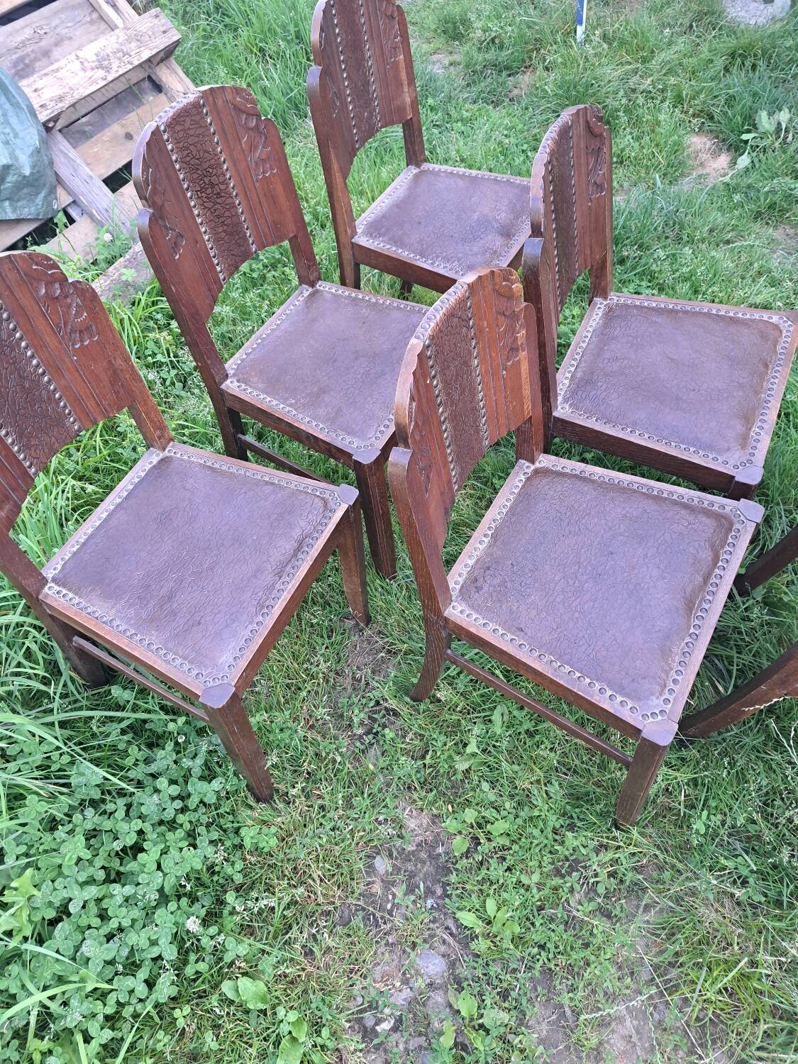 Set of 6 art deco chairs.