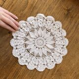 1 napperon en crochet, écru - vintage, ancien