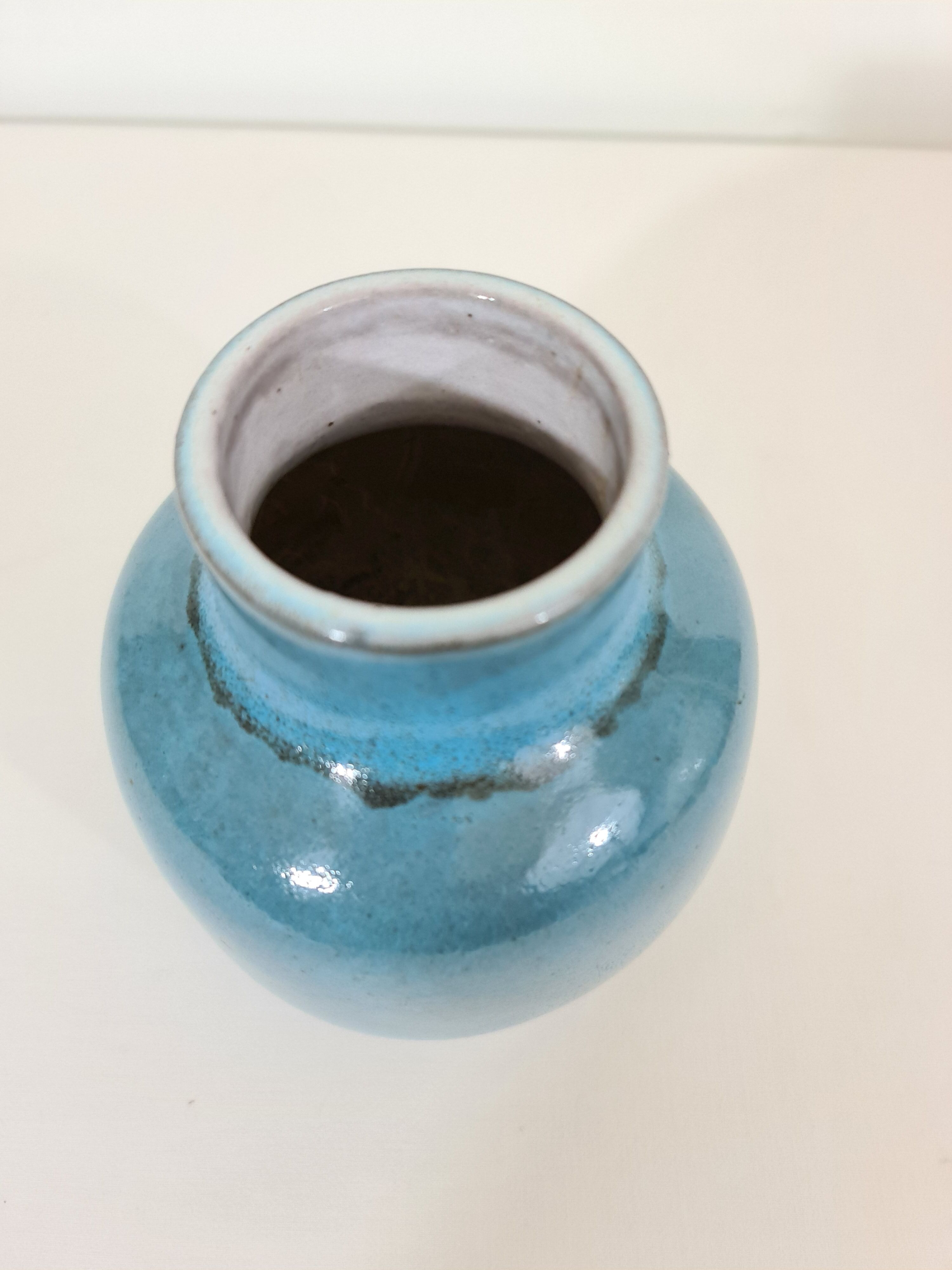 Blue enamelled vase by Jacques and Dani Ruelland 1960