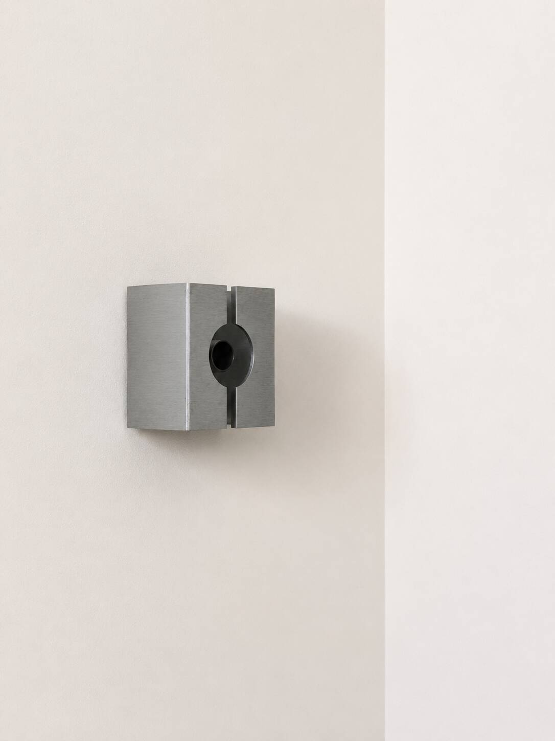 Pair of vintage wall sconces, brushed metal, France, 1970.