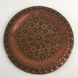 Artisanal oriental copper tray