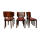 Vintage dining chairs in walnut, italy, 1930s, set of 6