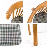 2pcs Chaise de café Bistro chaise Mid Century Vintage rembourrage carreaux