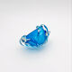 Bohémia Crystal Ashtray Josef Hospodka Blue Vintage 1960