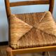 Tabouret chaise de bar bois et paille