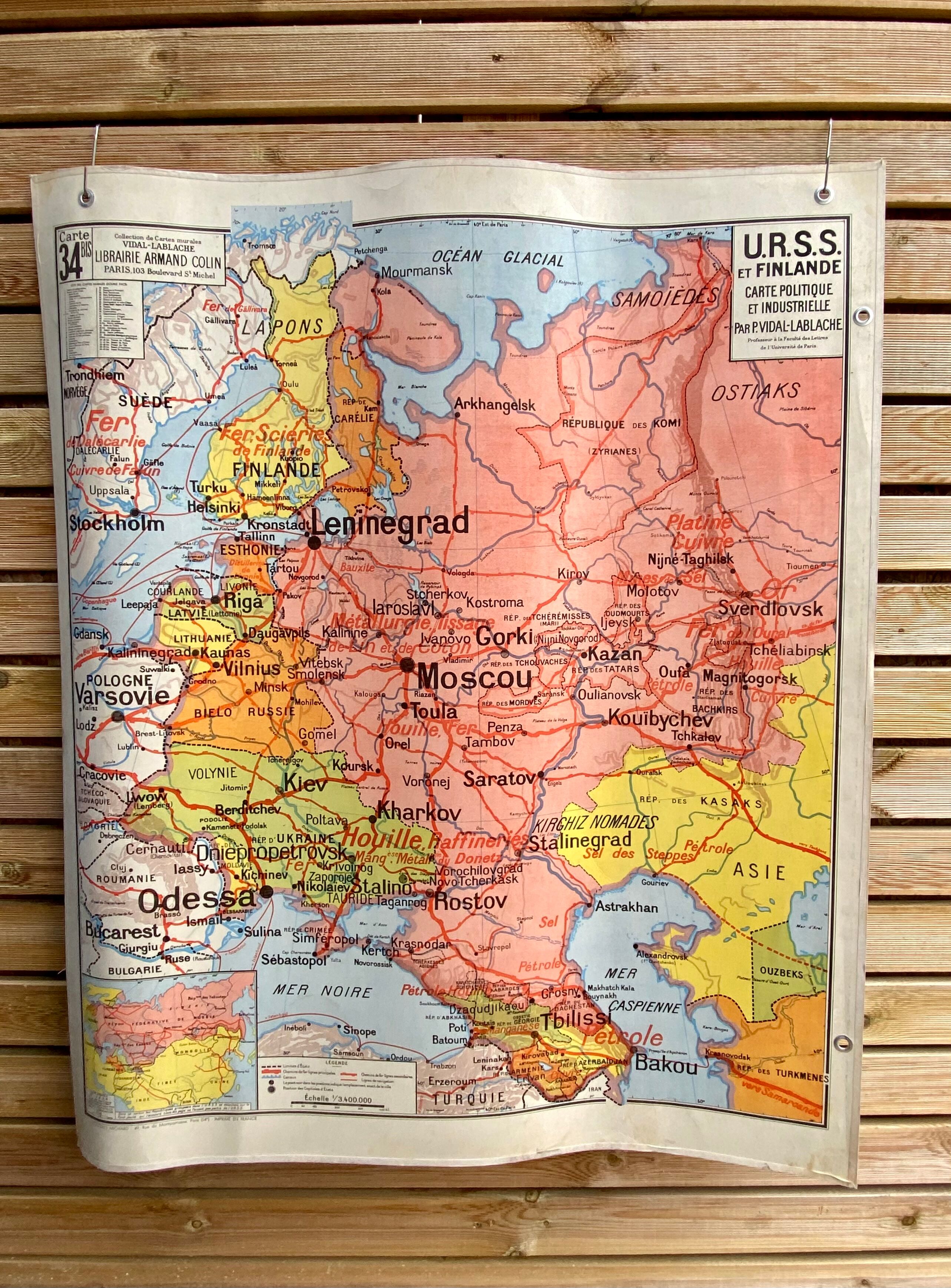 Map 34 - USSR and Finland - Vidal-Lablache