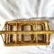 Vintage rattan bottle rack basket