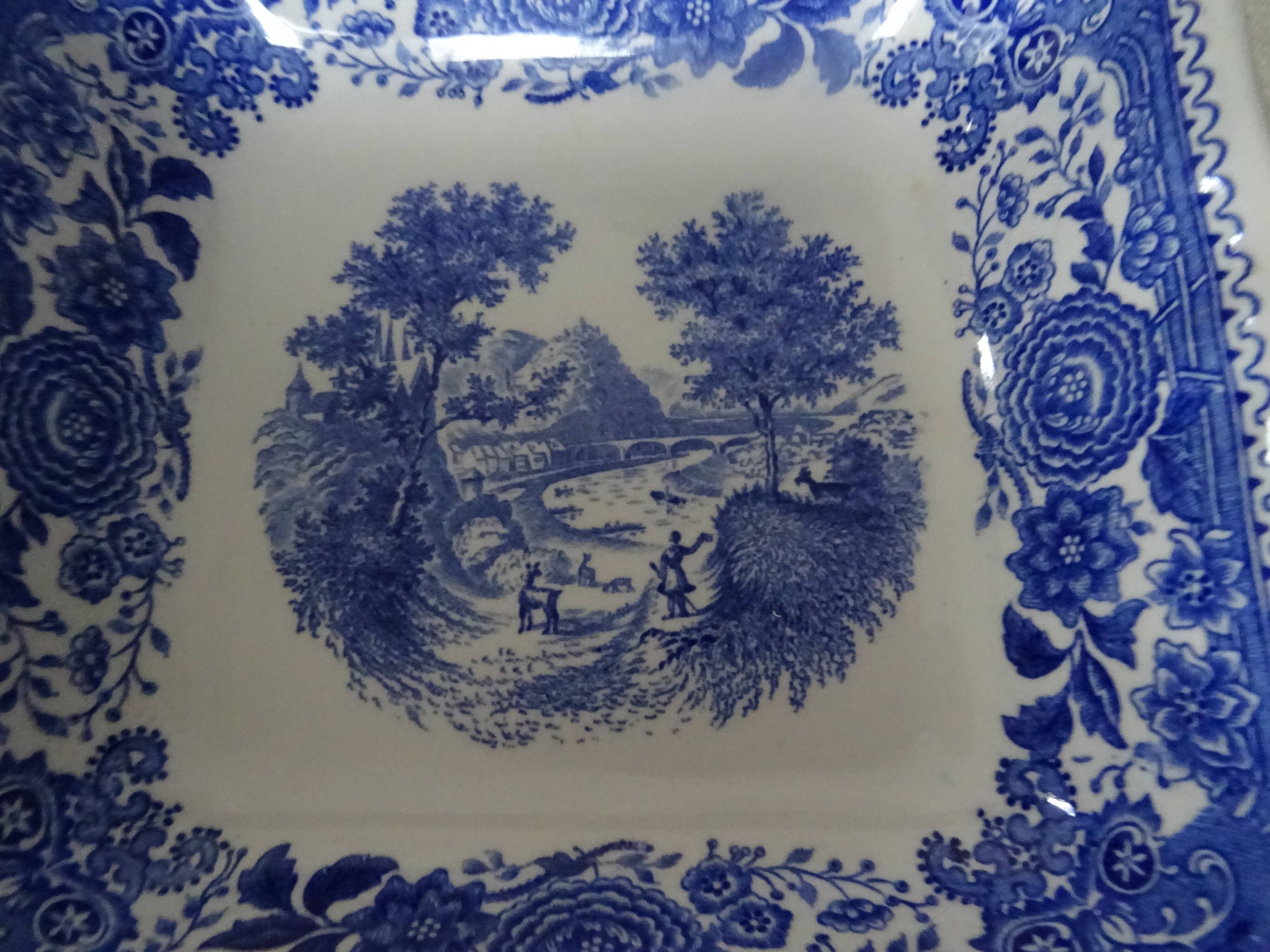 3 dishes raviers Villeroy & Boch antique earthenware 366112 Burgenland Blue