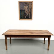 Table de ferme en noyer massif, années 50