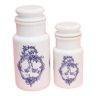 2 apothecary pots in opaline