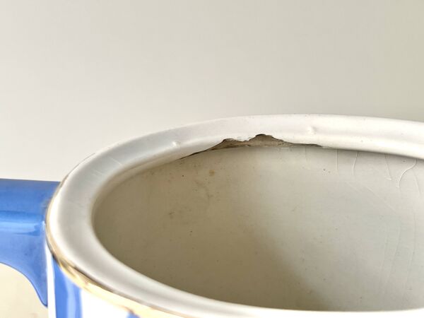 Grande cafetière Fox Trott Sarreguemines en faïence art déco 1930 vintage