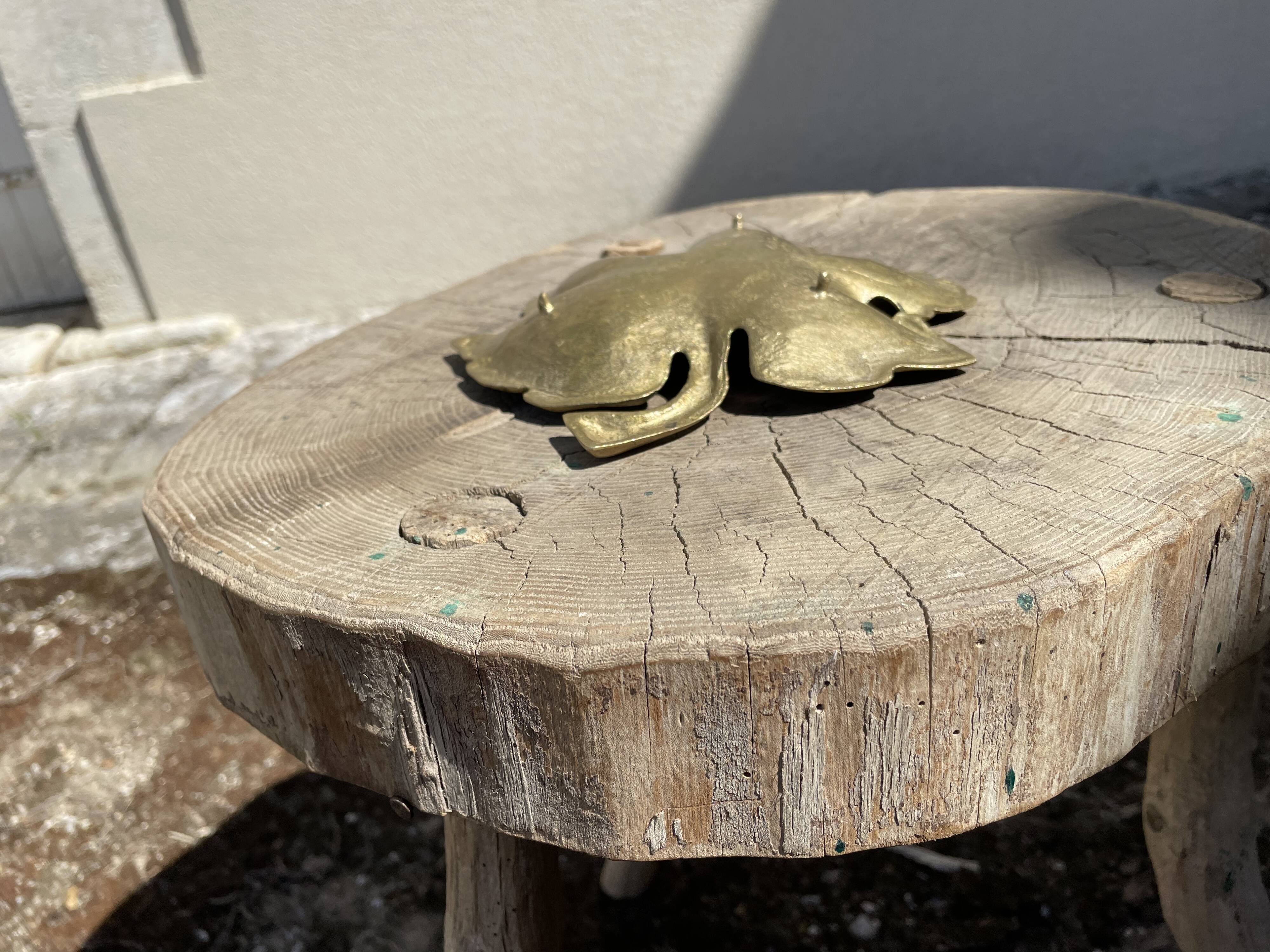 Empty brass leaf pocket