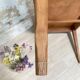 Vintage farmhouse table with spindle legs.