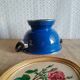 Vintage blue enamelled strainer