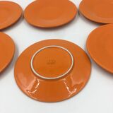 Set of 6 orange plates Franco Pozzi